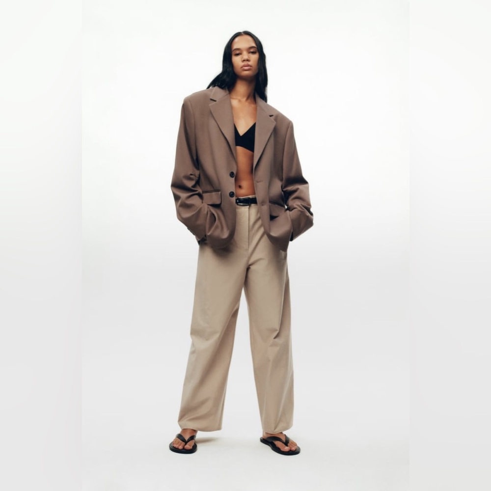 NWT ZARA Culottes with Topstitching High-rise Wide Leg Bloggers Fave. size 29